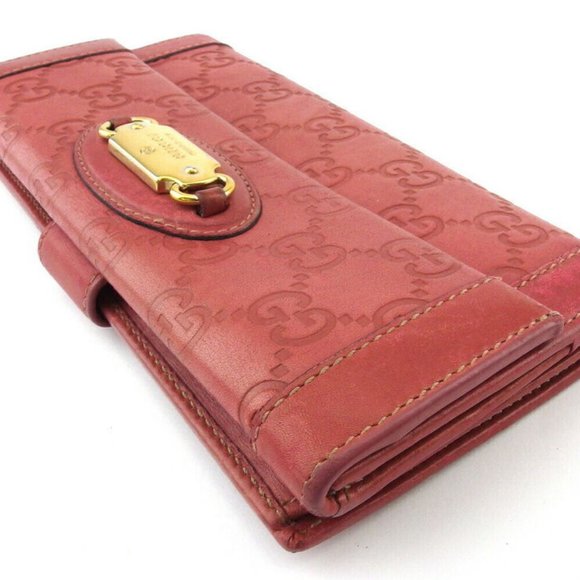 Gucci Long Wallet Gucci Shima Pink Leather Auth USED E1637 - Picture 8 of 9